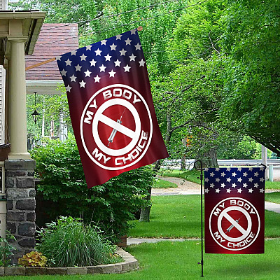 Alternative view of My Body My Choice Decorative Garden Flag - Indoor Outdoor Flag - House Flag
