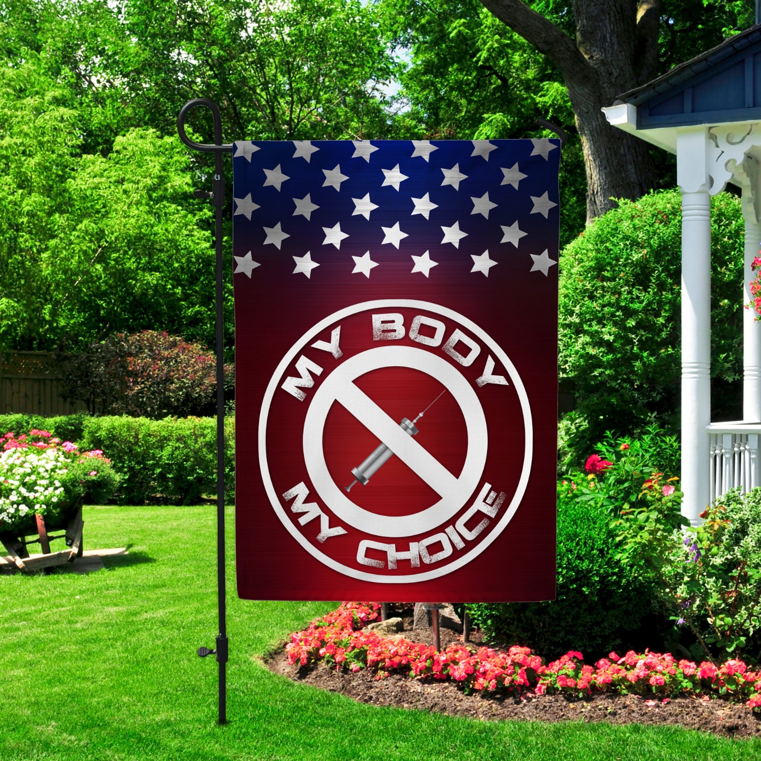 9NH. My Body Garden Flag Mockup 2