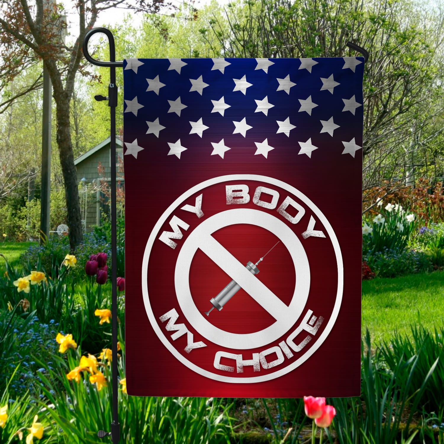 9NH. My Body Garden Flag Mockup 5