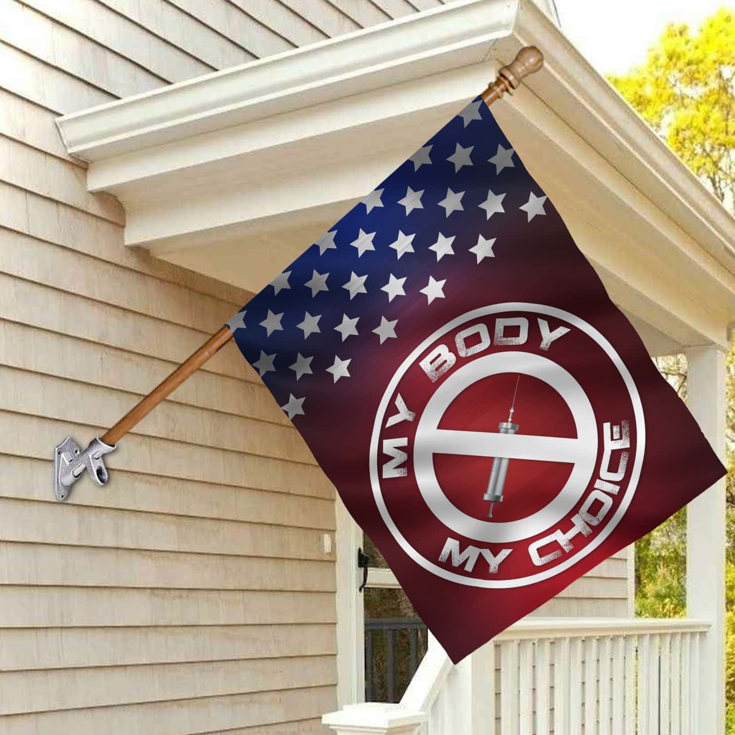 9NH. My Body House Flag Mockup 2