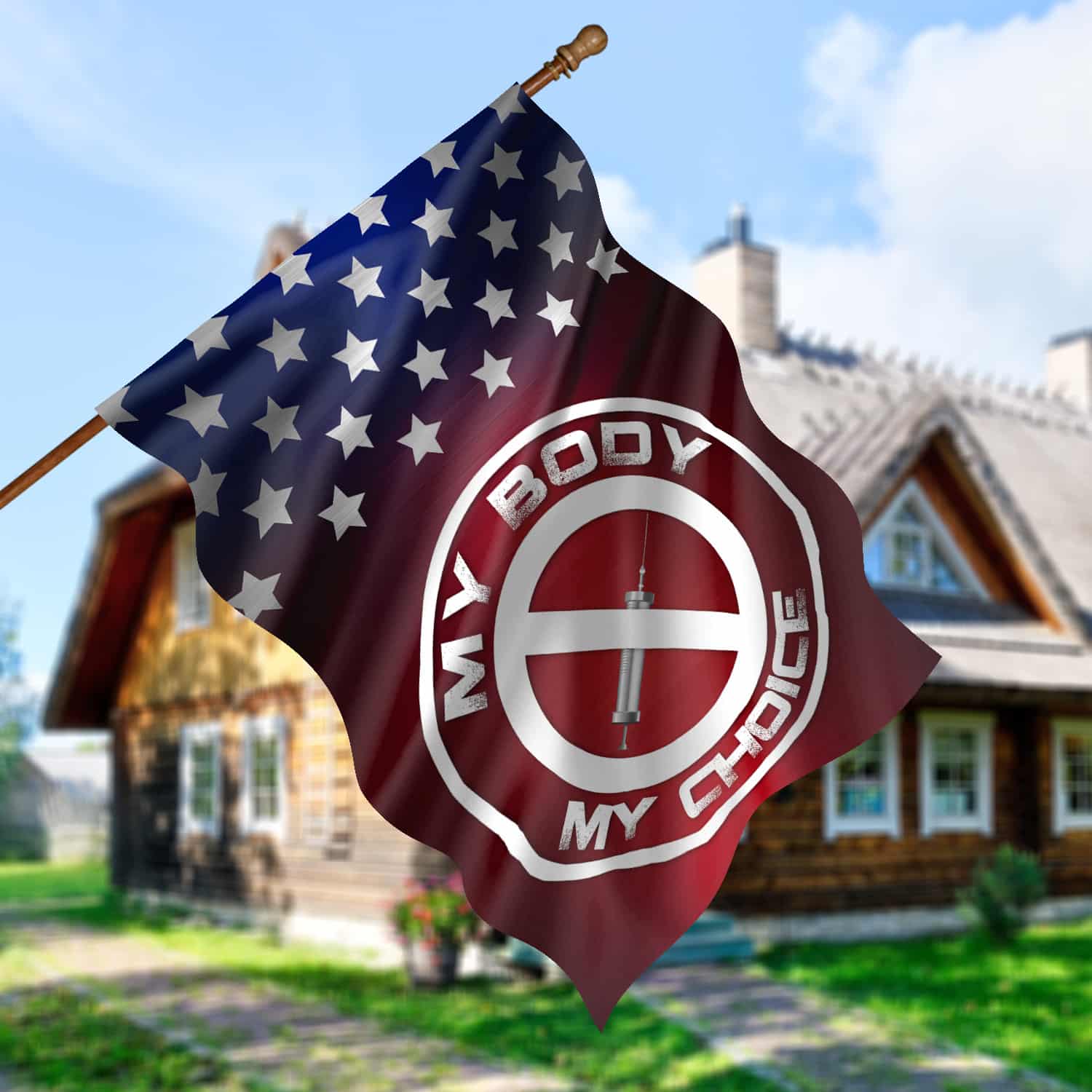 9NH. My Body House Flag Mockup 5