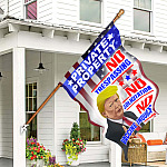 4UT. Trump No Vaccine_30x40_Side 1 House Flag Mockup 7