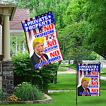 4UT. Trump No Vaccine_30x40_Side 1 Garden & House Mockup 1
