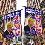 4UT. Trump No Vaccine_30x40_Side 1 House Flag Mockup 2 Side-1