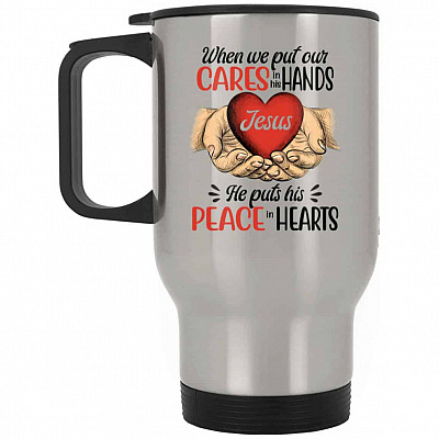 14 oz. Silver Travel Mug