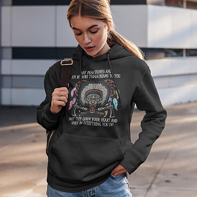 Alternative view of May Peacefulness And Joy Be More Than Dreams To You May They Guide Your Heart Hoodie