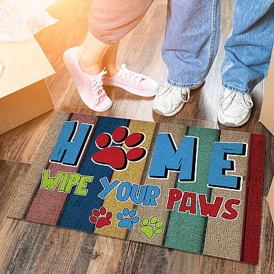 Wipe Your Paws Indoor Outdoor Doormat - Home Doormat - Welcome Home Doormat