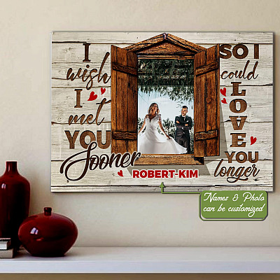 Alternative view of Personalized Couple Photo I Wish I Met You Sooner Framed Canvas Prints - Unframed Poster - Home Decor Wall Art