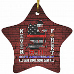 Firefighter Never Forget, White, Star Ornament