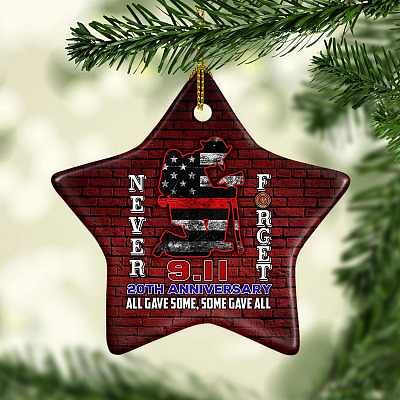 Alternative view of Firefighter Never Forget 9/11 All Gave Some Some Gave All Decorative Christmas Ornament Keepsake