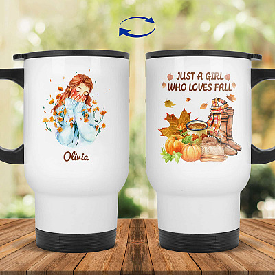 14 oz. White Travel Mug