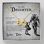 Viking Dad to My Daughter Never Forget That I Love You I Hope You Believe in Yourself Infinity Heart Pendant Necklace - Infinity Heart Necklace (18K Yellow Gold)