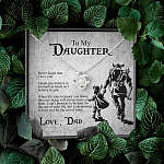 Viking Dad to My Daughter Never Forget That I Love You I Hope You Believe in Yourself Love Knot Pendant Necklace