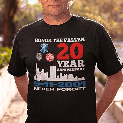 Honor the Fallen 20 Years Anniversary 9/11/2021 Never Forget T-Shirt - 9-11 Memorial Day Shirt