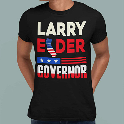 Alternative view of Larry Elder For Governor T-shirt - V-neck - Larry Elder For California Governor Shirt