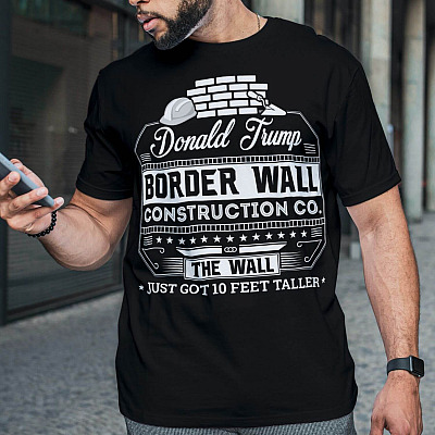 Alternative view of Trump Border Wall Construction Co T-Shirt - Funny Trump Shirt