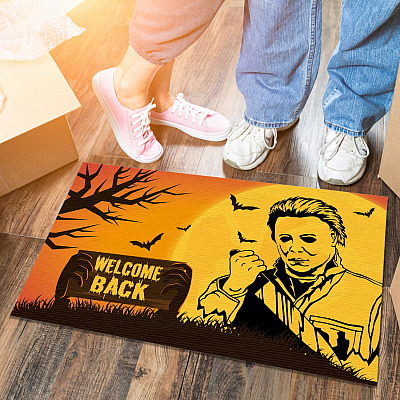 Alternative view of Michael-Myers Welcome Back Scary Halloween Doormat - Serial Killer Halloween Inddor Outdoor Doormat
