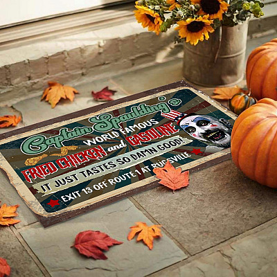 Alternative view of Captain Spaulding's World Famous Fried Chicken Outdoor Indoor Doormat - Halloween Horror Movies Door Mat
