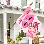 7KNG. Breast Cancer 30x40 House Flag Mockup 7