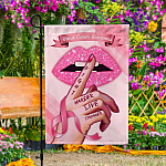 7KNG. Breast Cancer 30x40 Garden Flag Mockup 4