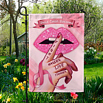 7KNG. Breast Cancer 30x40 Garden Flag Mockup 5