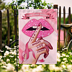 7KNG. Breast Cancer 30x40 Garden Flag Mockup 6