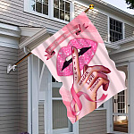 7KNG. Breast Cancer 30x40 House Flag Mockup 6