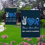 6KNG. Type 1 Diabetes-30x40 Garden Flag Mockup 2 Side-1