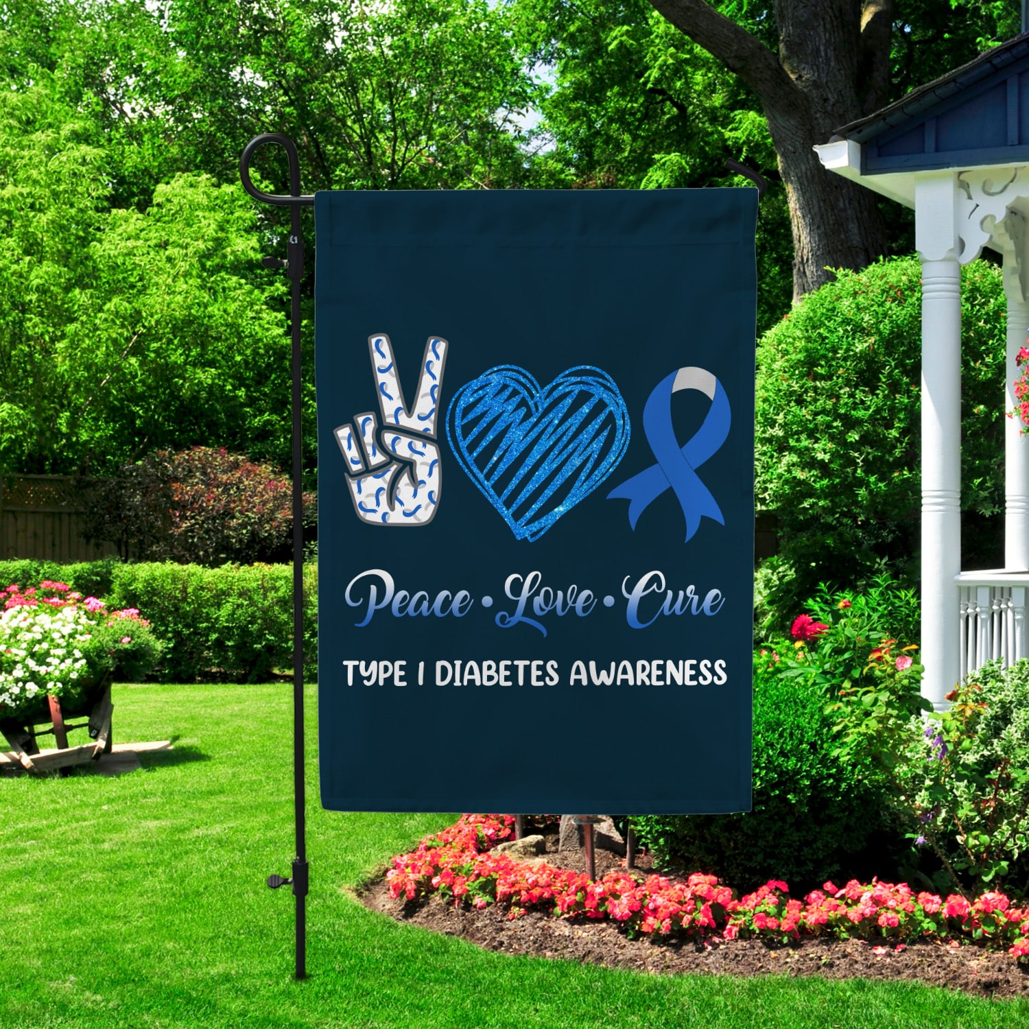 6KNG. Type 1 Diabetes-30x40 Garden Flag Mockup 2