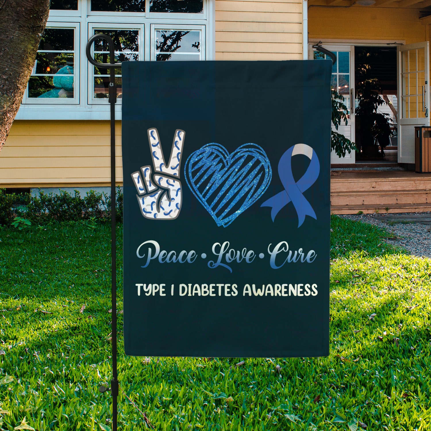6KNG. Type 1 Diabetes-30x40 Garden Flag Mockup 3