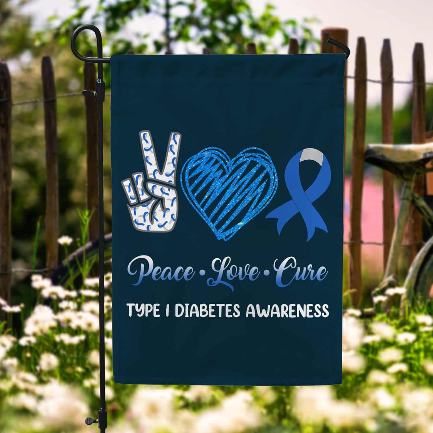 6KNG. Type 1 Diabetes-30x40 Garden Flag Mockup 6