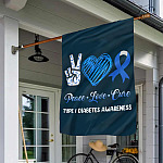 6KNG. Type 1 Diabetes-30x40 House Flag Mockup 1