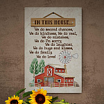 In This House We Do Second Chances We Do Kindness We Do Family We Do Love Framed Canvas - Unframed Poster
