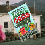 5KT. I Just Want To Work Garden Dog (Sample Design) House Flag Mockup 4