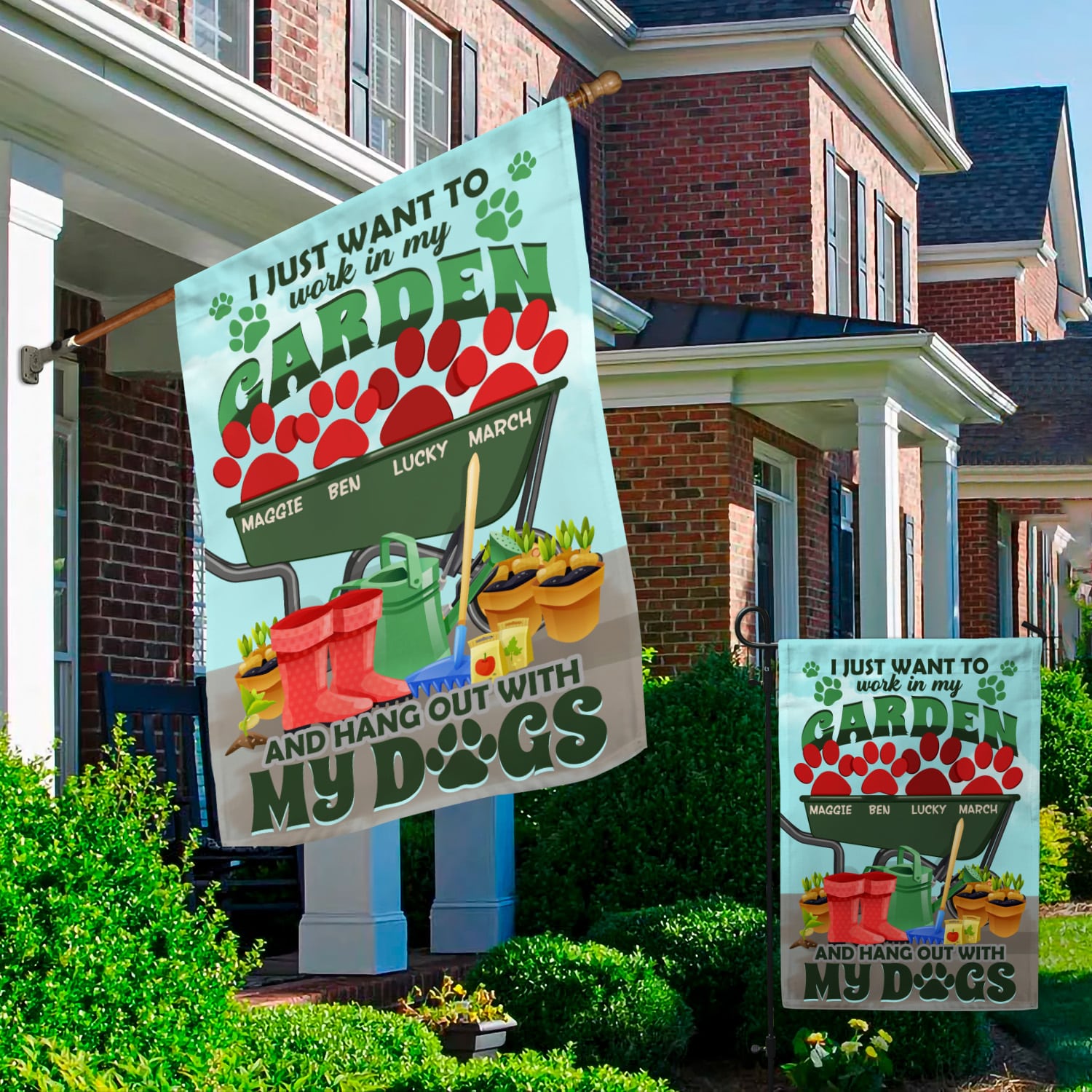 5KT. I Just Want To Work Garden Dog (Sample Design) Garden & House Mockup 2