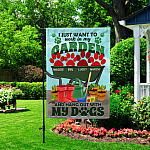 5KT. I Just Want To Work Garden Dog (Sample Design) Garden Flag Mockup 2