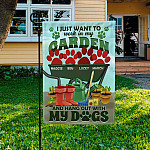 5KT. I Just Want To Work Garden Dog (Sample Design) Garden Flag Mockup 3
