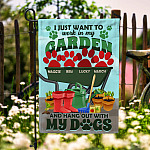 5KT. I Just Want To Work Garden Dog (Sample Design) Garden Flag Mockup 6