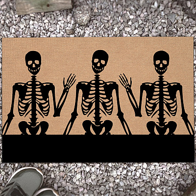 Funny Skeleton Doormat - Halloween Indoor Outdoor Doormat - Halloween Home Decoration