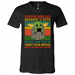 Yoda Eeffoc t, Black, V-Neck T-Shirt