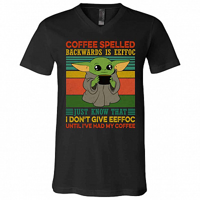 Yoda Eeffoc t, Black, V-Neck T-Shirt