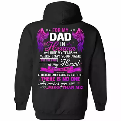 For My Dad In Heaven, Black, Hoodie