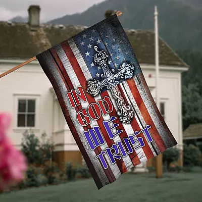 In God We Trust Christian American Garden Flag - House Flag - Wall Flag