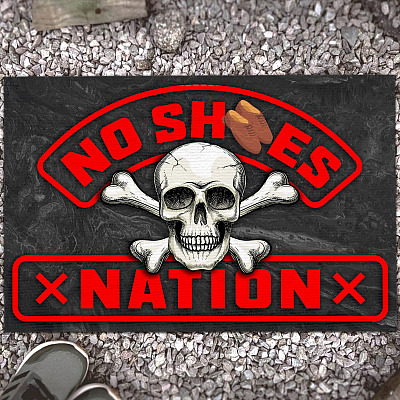 No Shoes Nation Funny Welcome Indoor Outdoor Decorative Doormat
