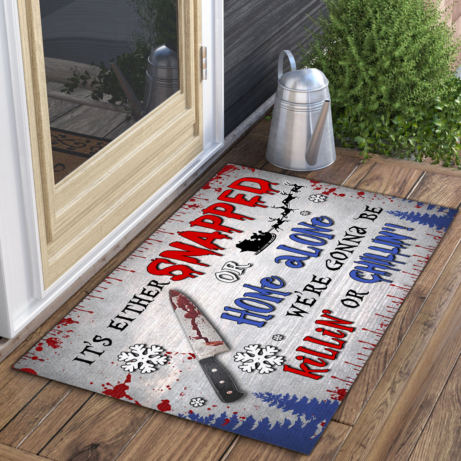 2VT. UU TIEN It's Either Snapped Or Home Alone doormat Doormat mockup 3