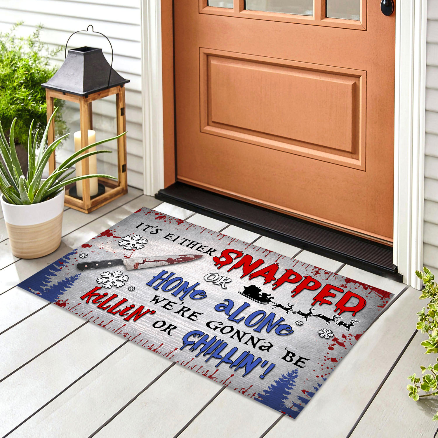 2VT. UU TIEN It's Either Snapped Or Home Alone doormat Doormat mockup 8