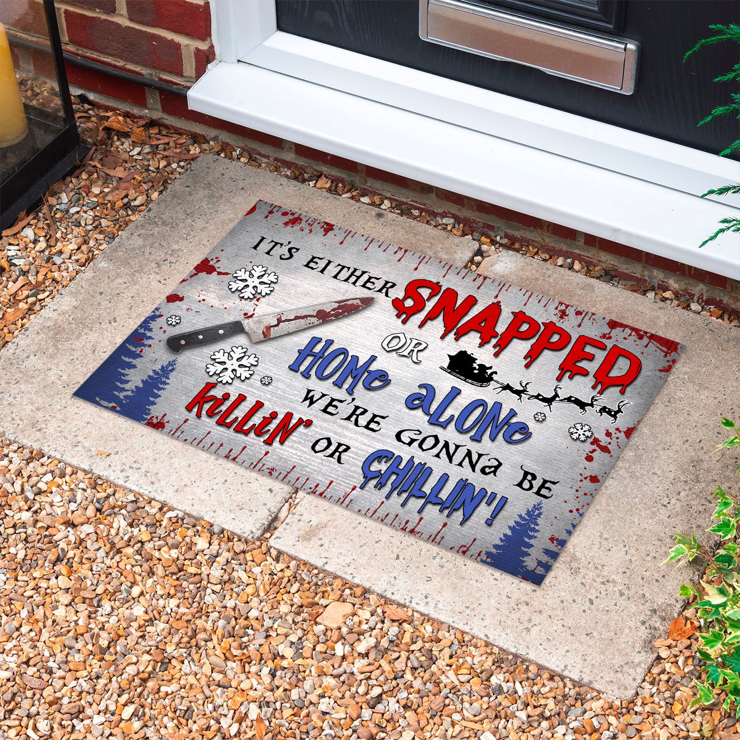 2VT. UU TIEN It's Either Snapped Or Home Alone doormat Doormat mockup 10