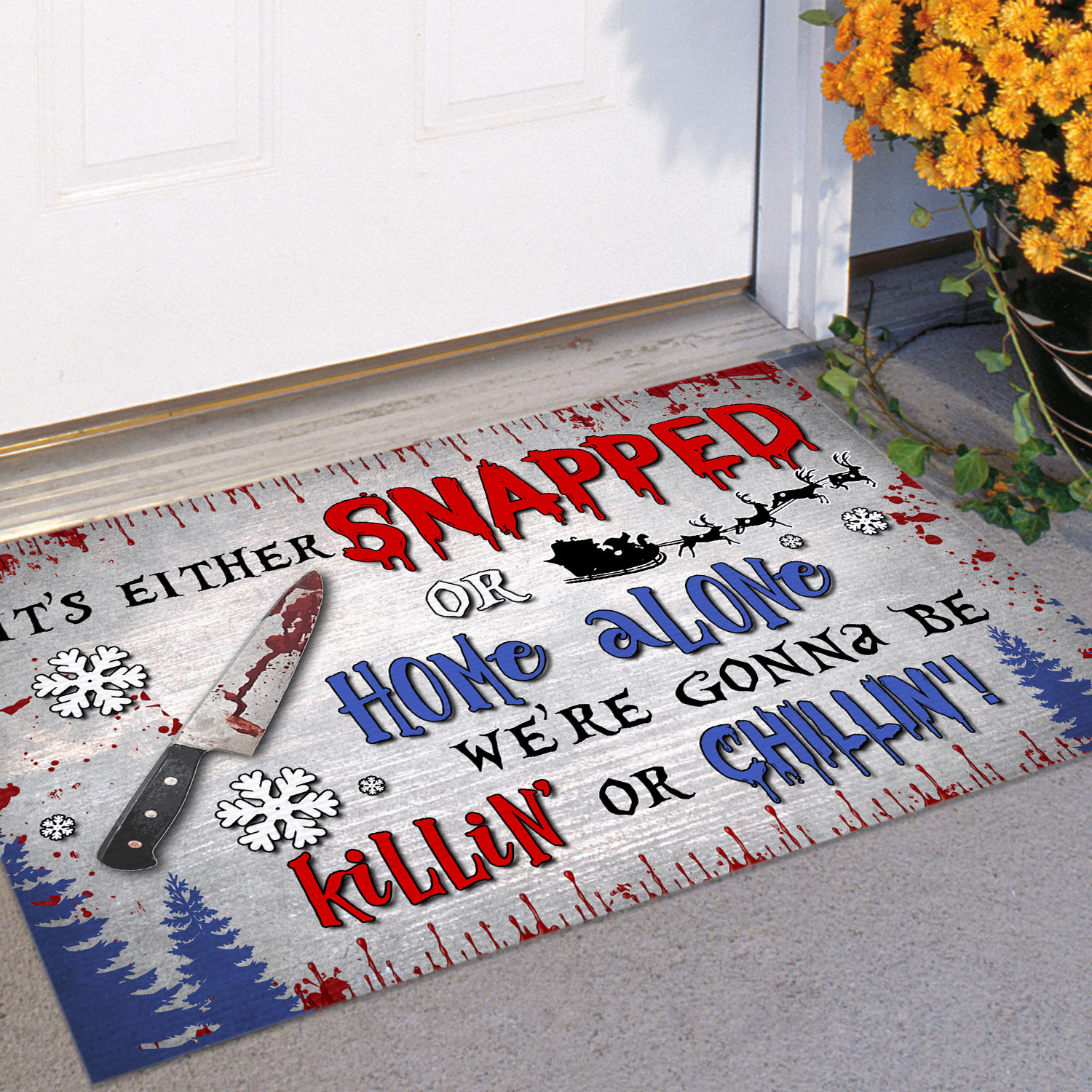 2VT. UU TIEN It's Either Snapped Or Home Alone doormat Doormat mockup 11