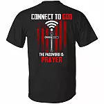 American Flag Connect Tshirt, Black, Unisex T-Shirt