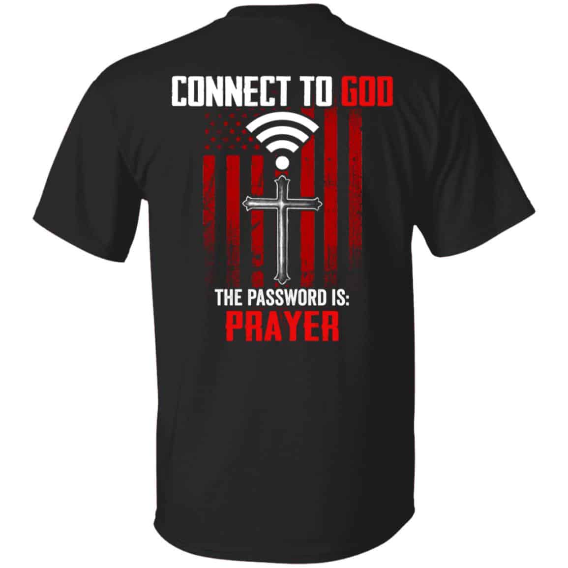 American Flag Connect Tshirt, Black, Unisex T-Shirt